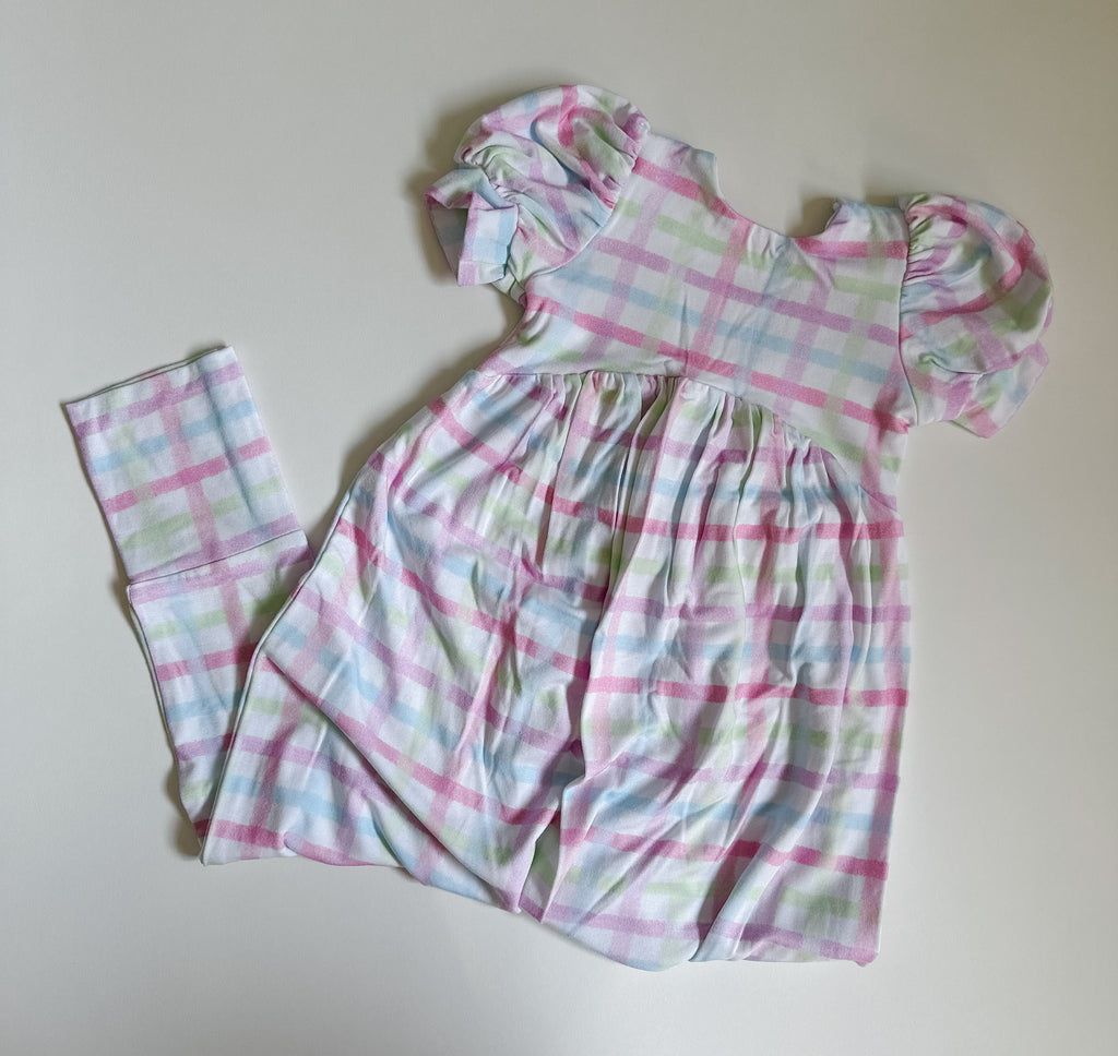 Pastel Plaid Romper size 2