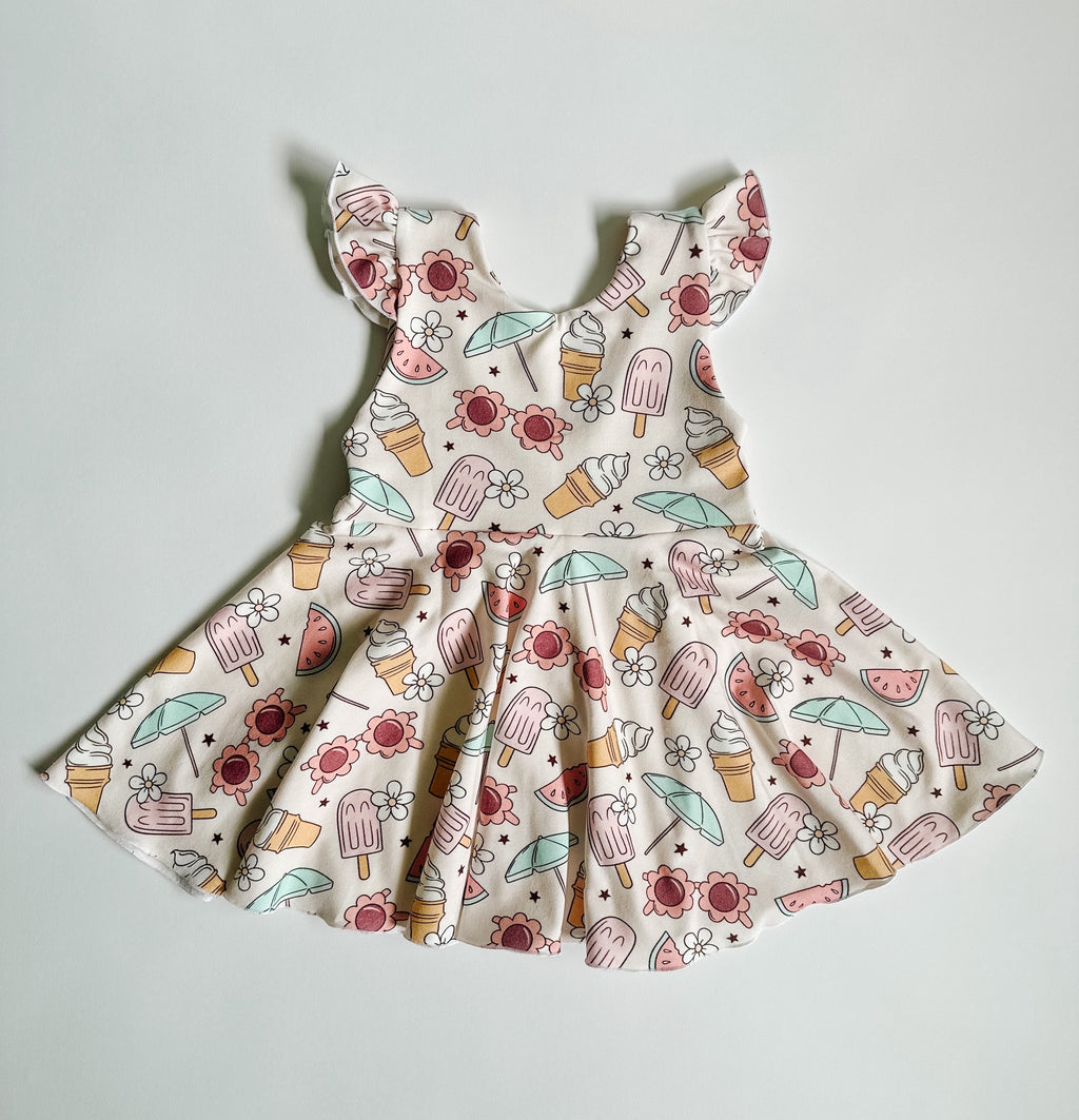 Summer Prints Flutter Sleeve Peplum
