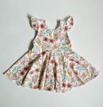 Summer Prints Flutter Sleeve Peplum