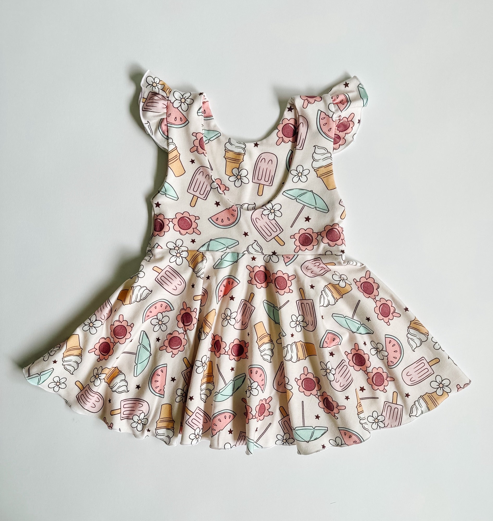 Summer Prints Flutter Sleeve Peplum