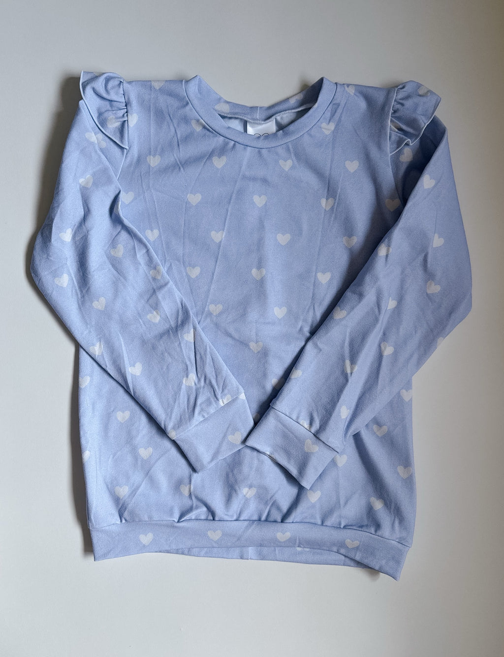 Blue Heart Crew Size 8