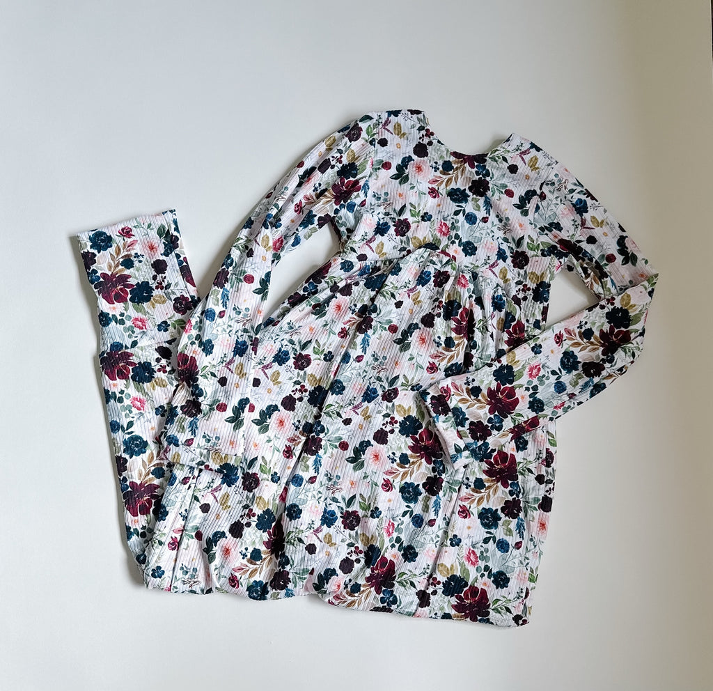 Ribbed Floral Romper Size 6