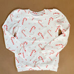 Christmas Prints Puff Sleeve Crew
