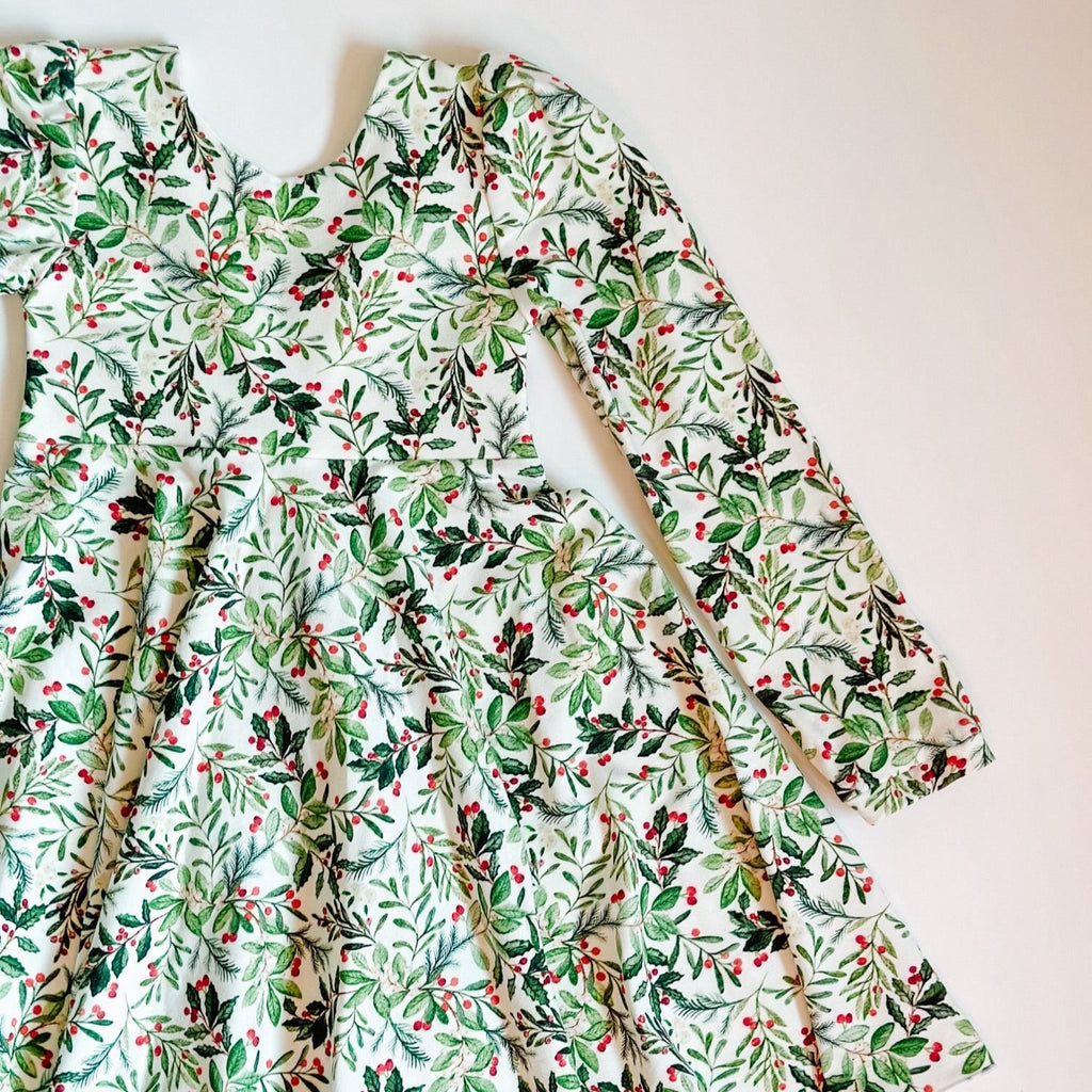 Christmas Prints Puff Sleeve Twirl Dress