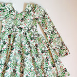 Christmas Prints Puff Sleeve Twirl Dress