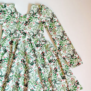 Christmas Prints Puff Sleeve Twirl Dress