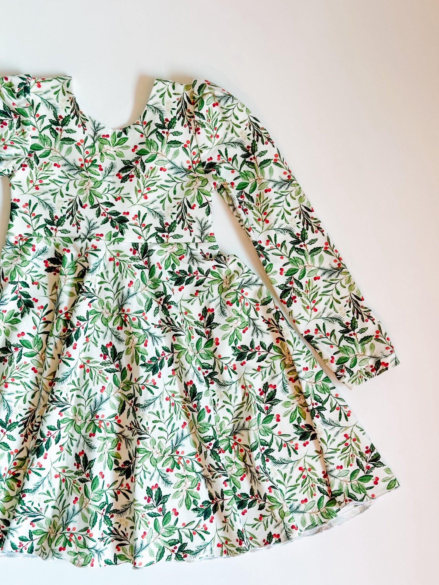 Christmas Prints Puff Sleeve Twirl Dress