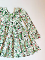 Christmas Prints Puff Sleeve Twirl Dress