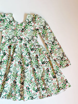 Christmas Prints Puff Sleeve Twirl Dress