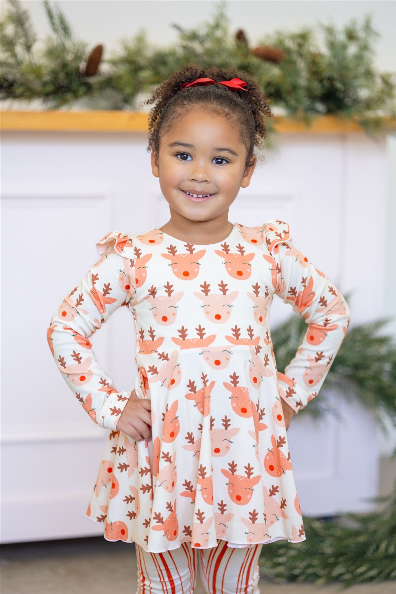 Christmas in July Flutter  Sleeve Peplum