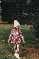 Christmas Prints Puff Sleeve Peplum
