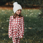Christmas Prints Puff Sleeve Peplum