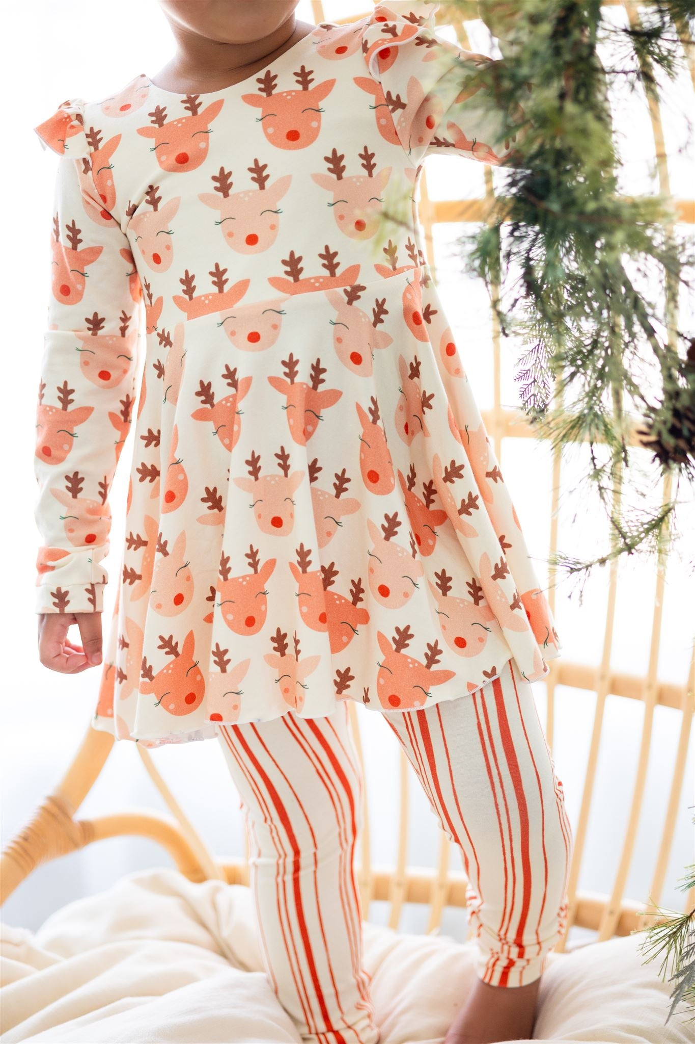 Christmas in July Flutter  Sleeve Peplum