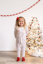 Christmas Prints Puff Sleeve Romper