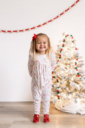 Christmas Prints Puff Sleeve Romper