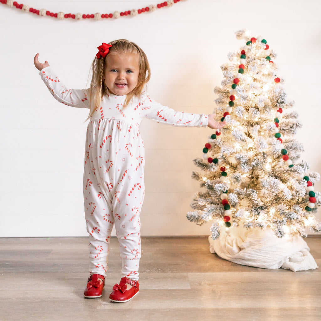 Christmas Prints Puff Sleeve Romper