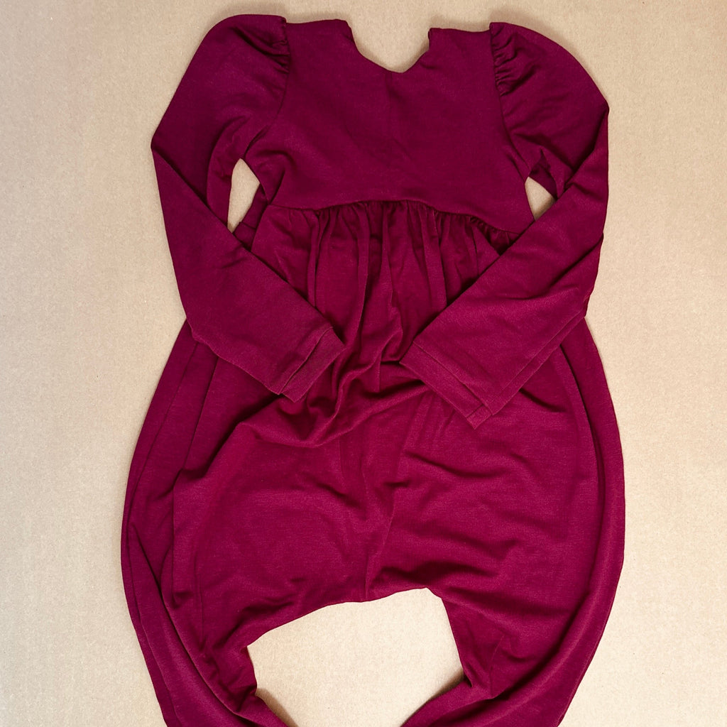 Christmas Solids Puff Sleeve Romper