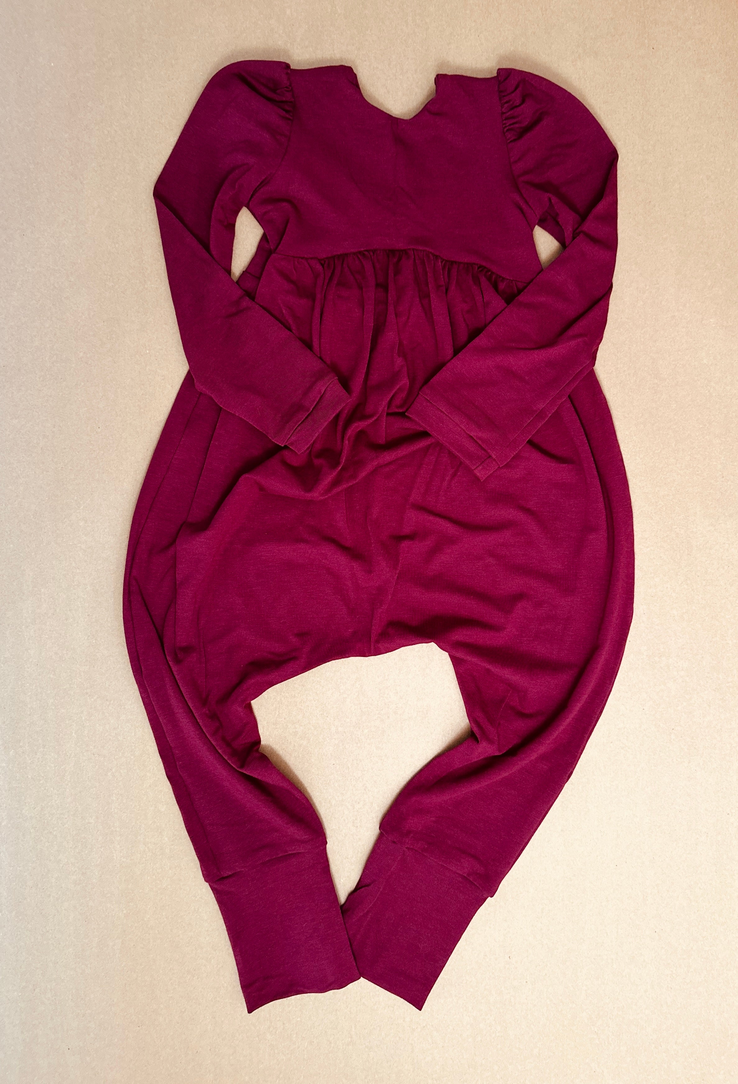 Christmas Solids Puff Sleeve Romper