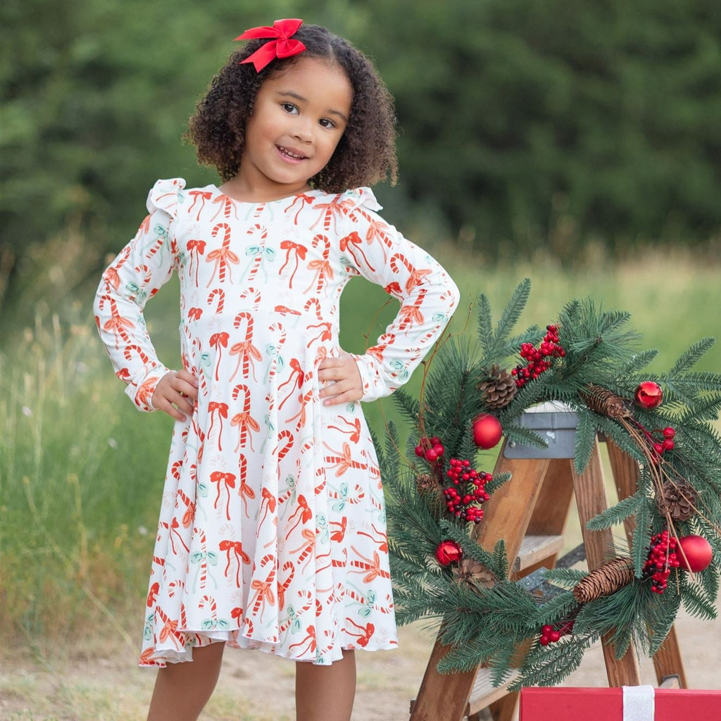 Christmas in July Flutter Sleeve Twirl Dress