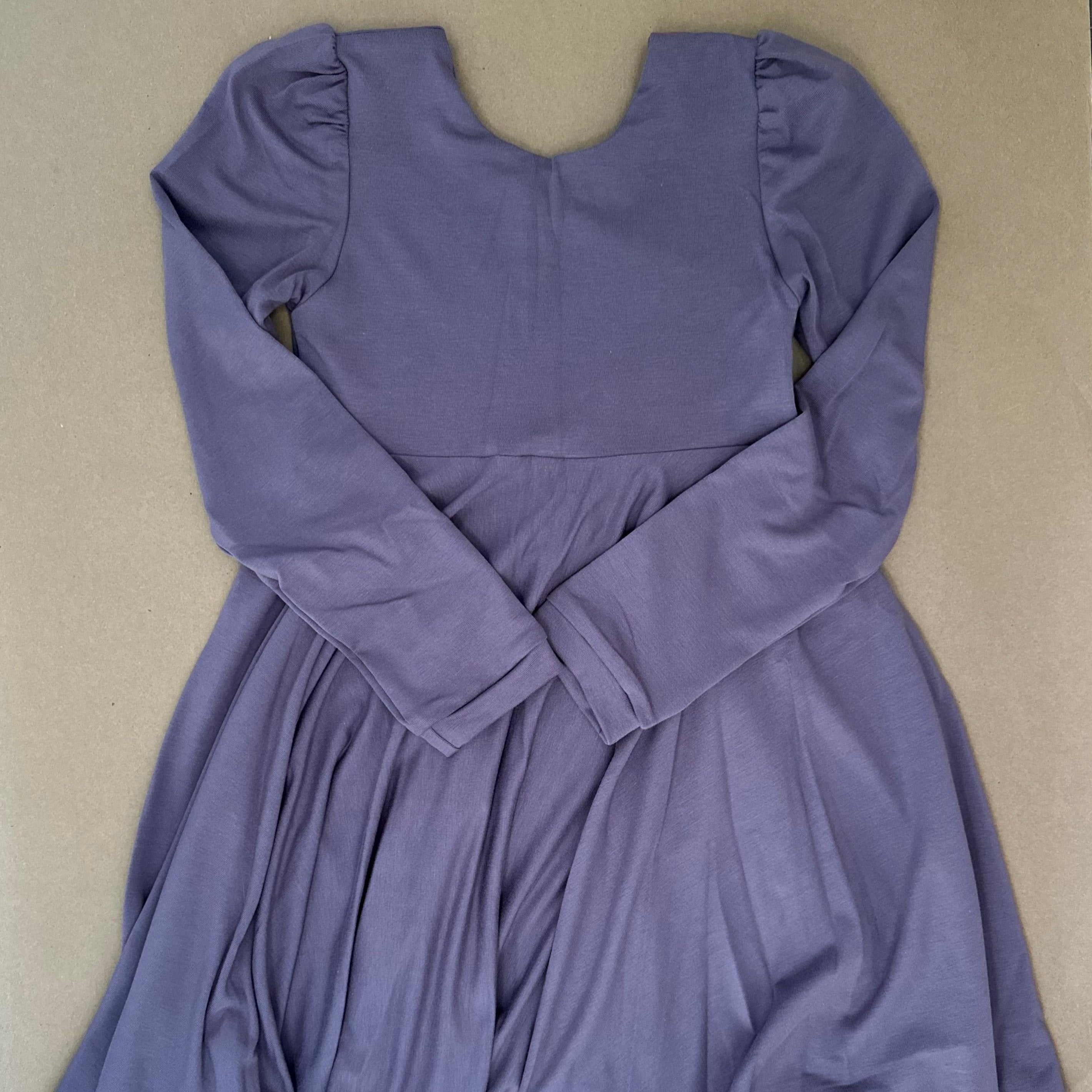 Christmas Solids Puff Sleeve Twirl Dress