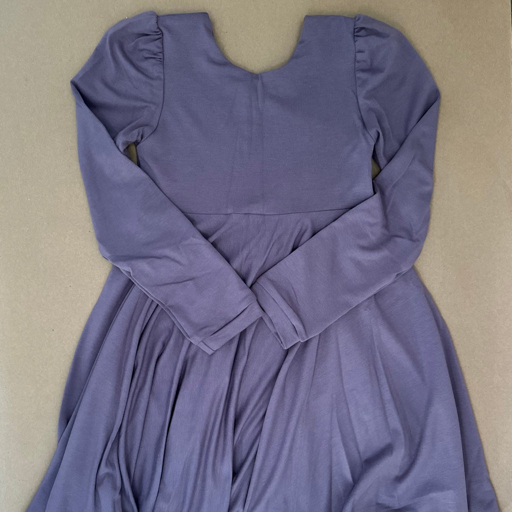 Christmas Solids Puff Sleeve Twirl Dress
