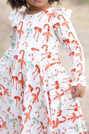 Christmas in July Flutter Sleeve Twirl Dress