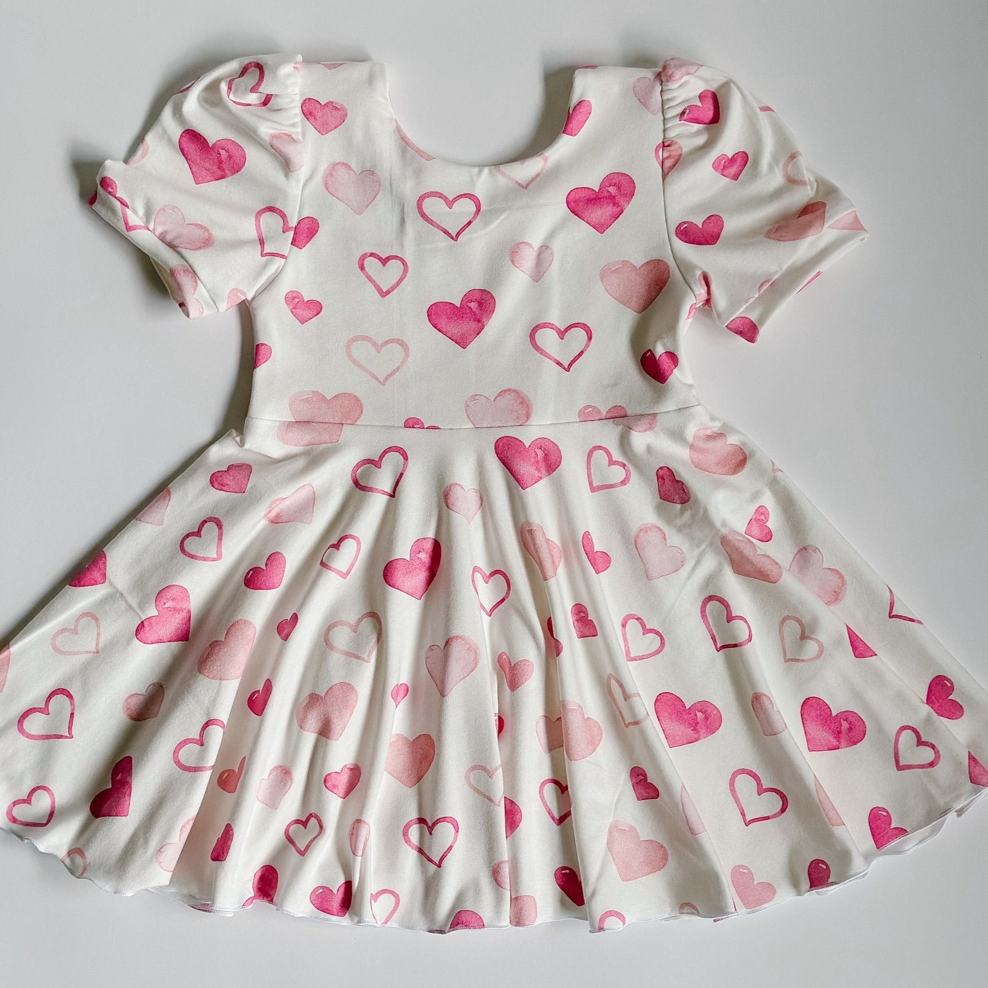 Valentine Prints Puff Sleeve Peplum