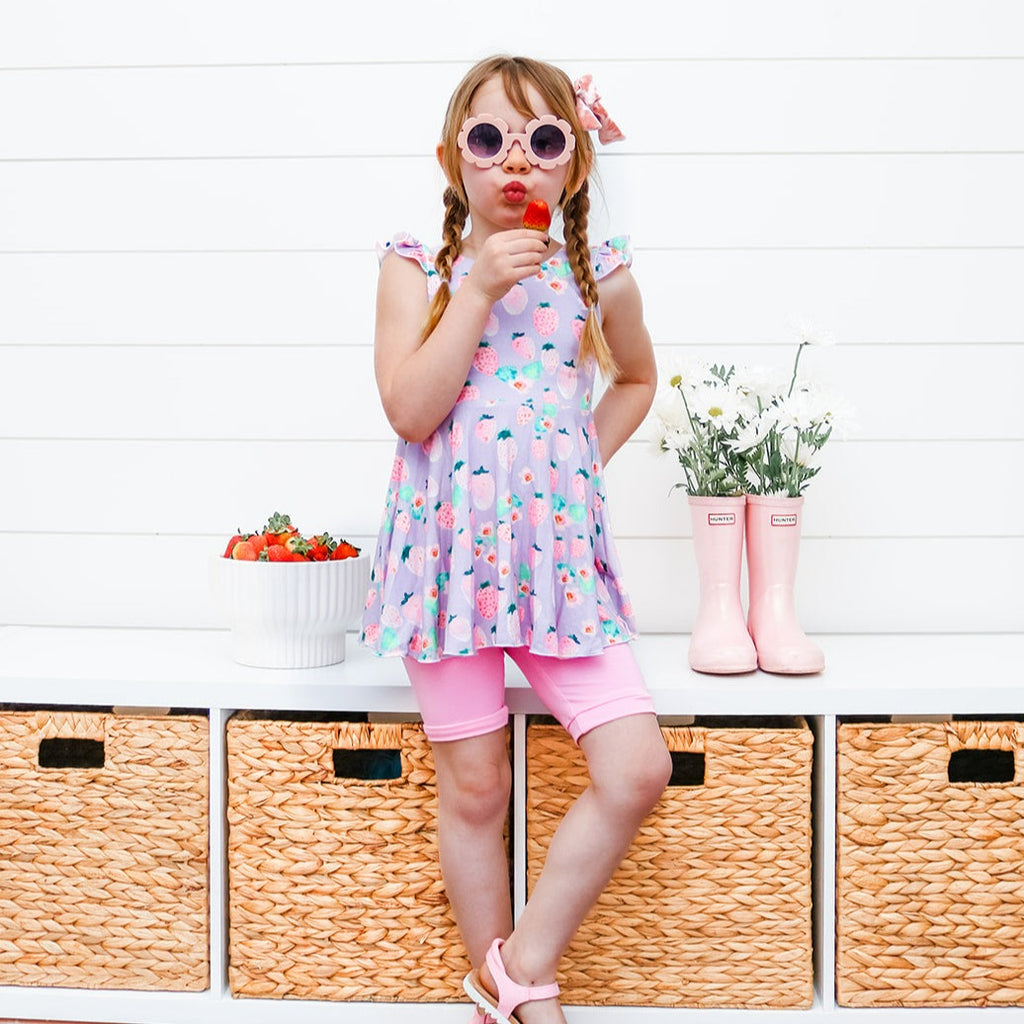 Spring Prints Flutter Sleeve Peplums