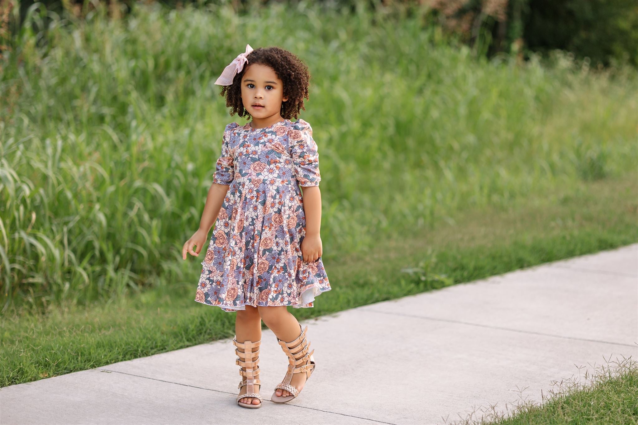 Back 2 School Puff Sleeve Twirl Dress