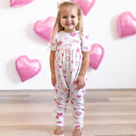 Valentine Prints Puff Sleeve Romper
