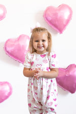 Valentine Prints Puff Sleeve Romper