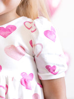 Valentine Prints Puff Sleeve Romper