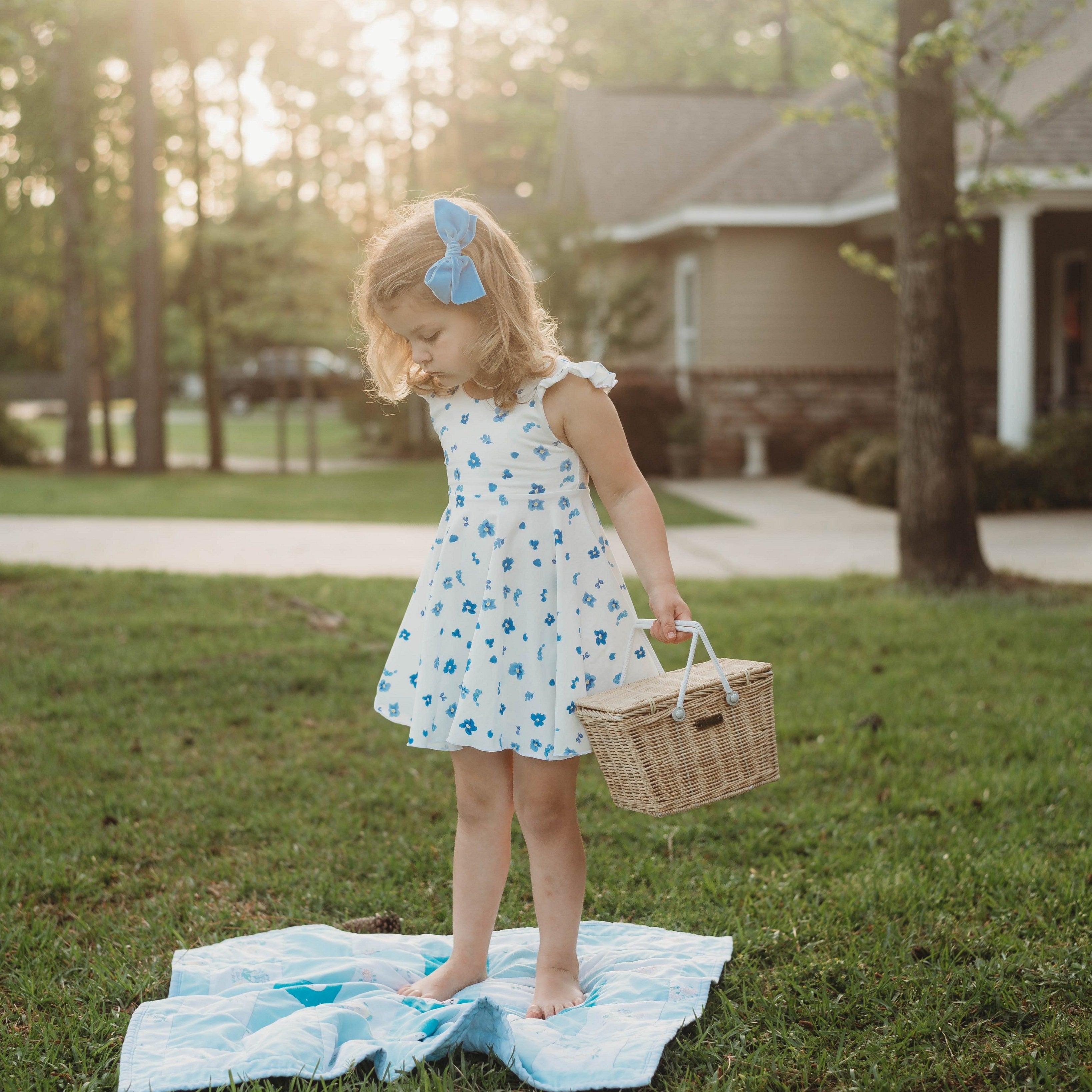 Dainty Blue Floral (3T dress only)