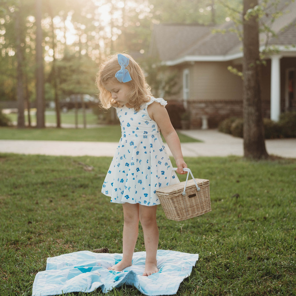 Dainty Blue Floral (3T dress only)