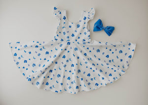 Dainty Blue Floral (3T dress only)