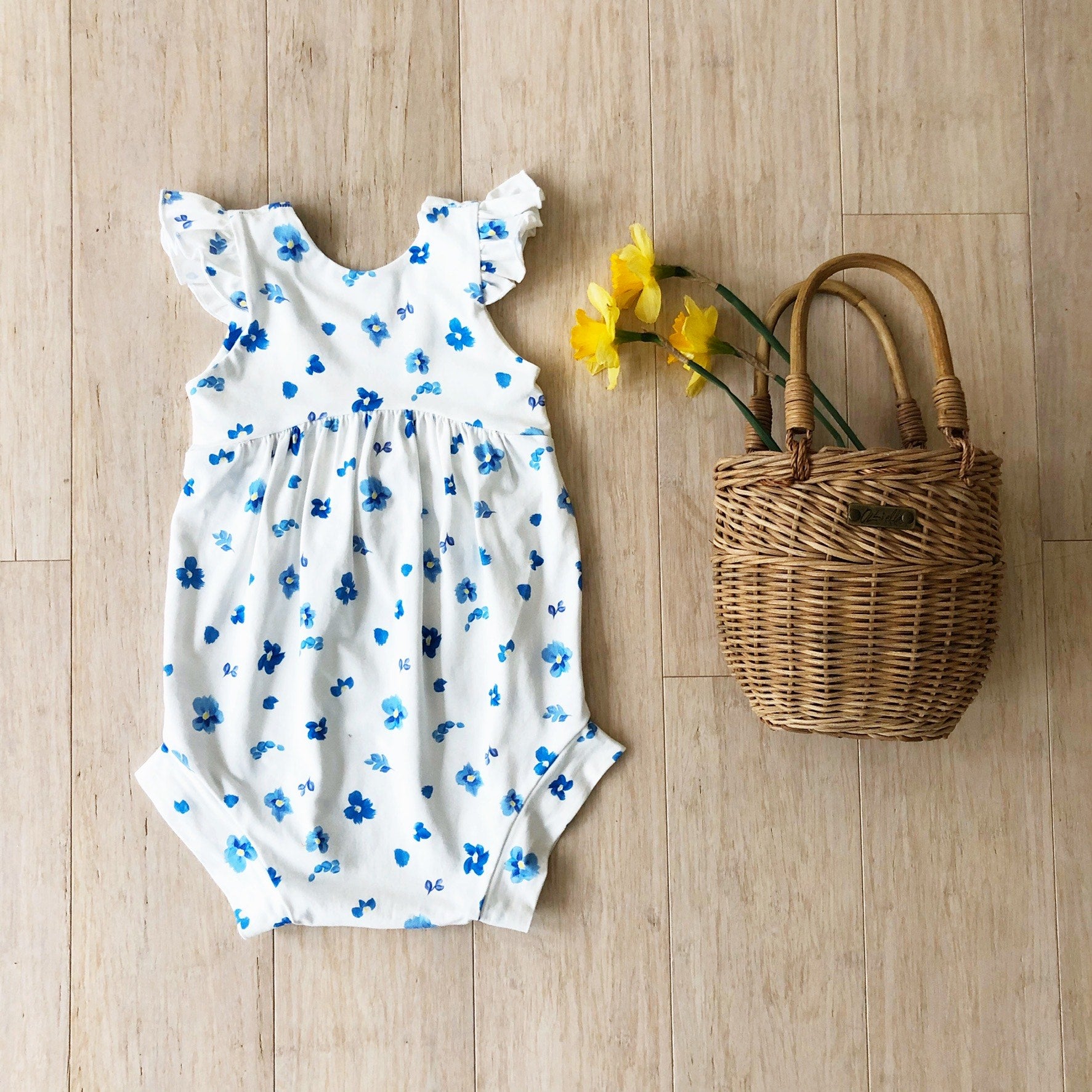 Dainty Blue Floral (3T dress only)