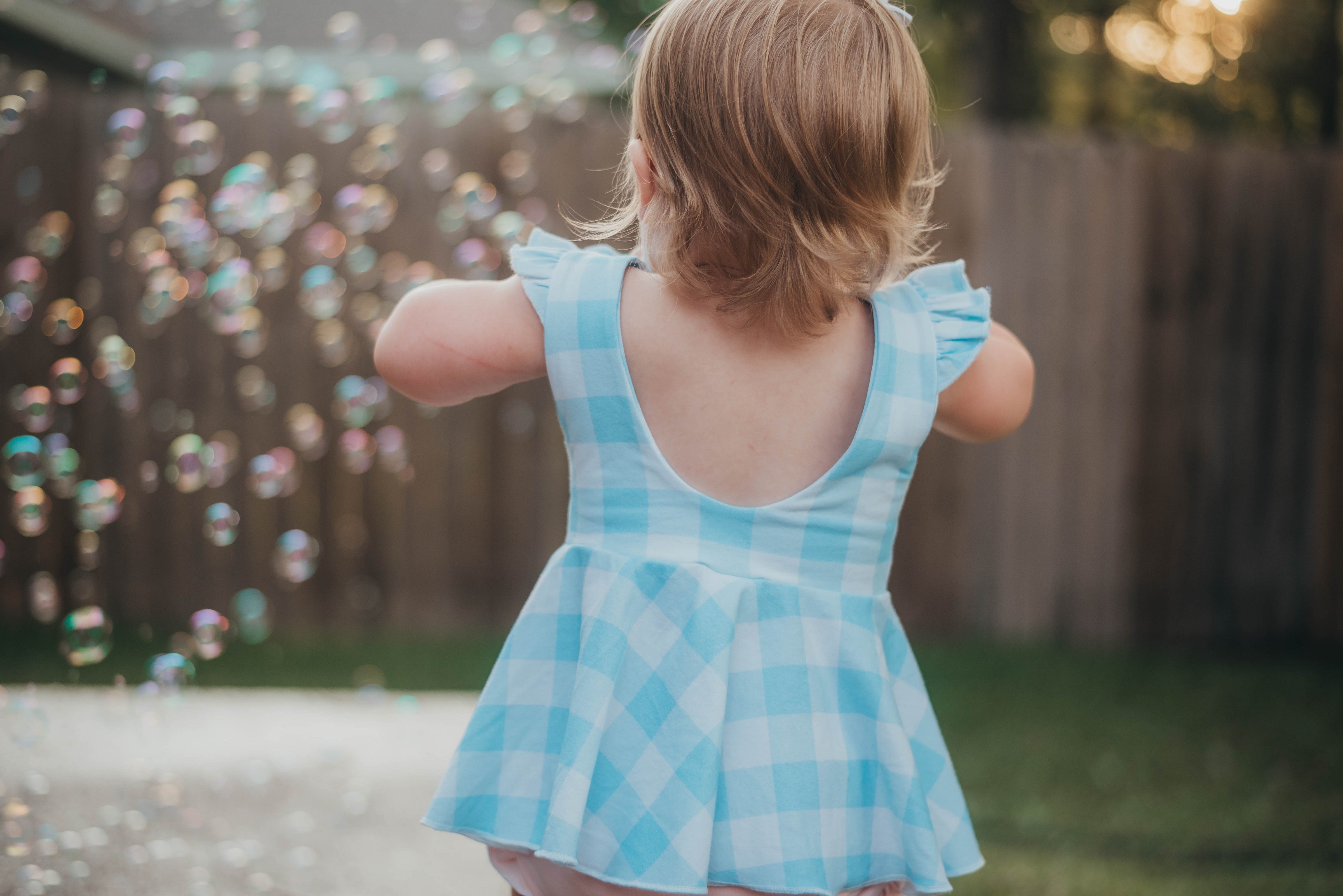 Baby Blue Gingham Peplum