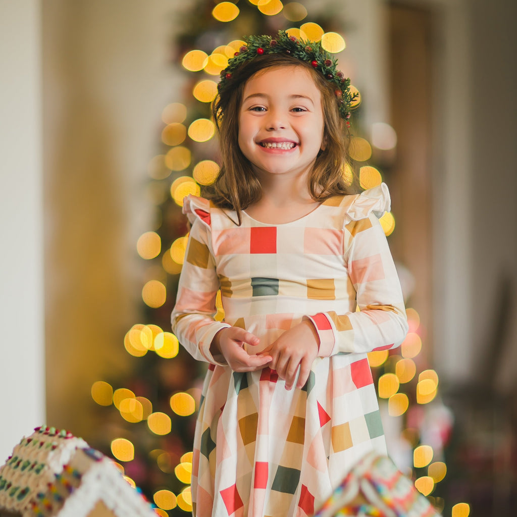 Joyful Gingham Twirl Dress