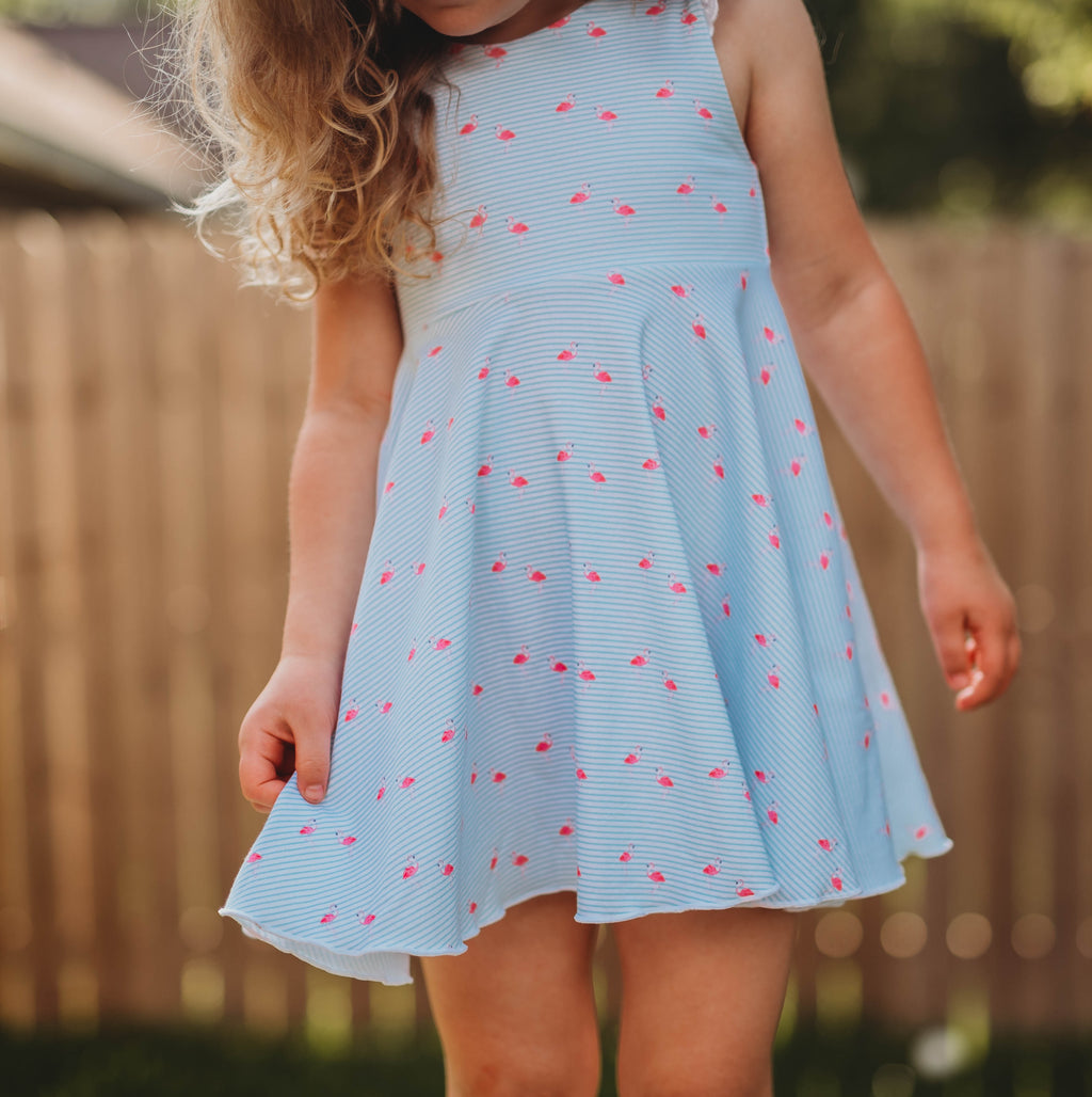 Flamingos Dress, Peplum or Blooms