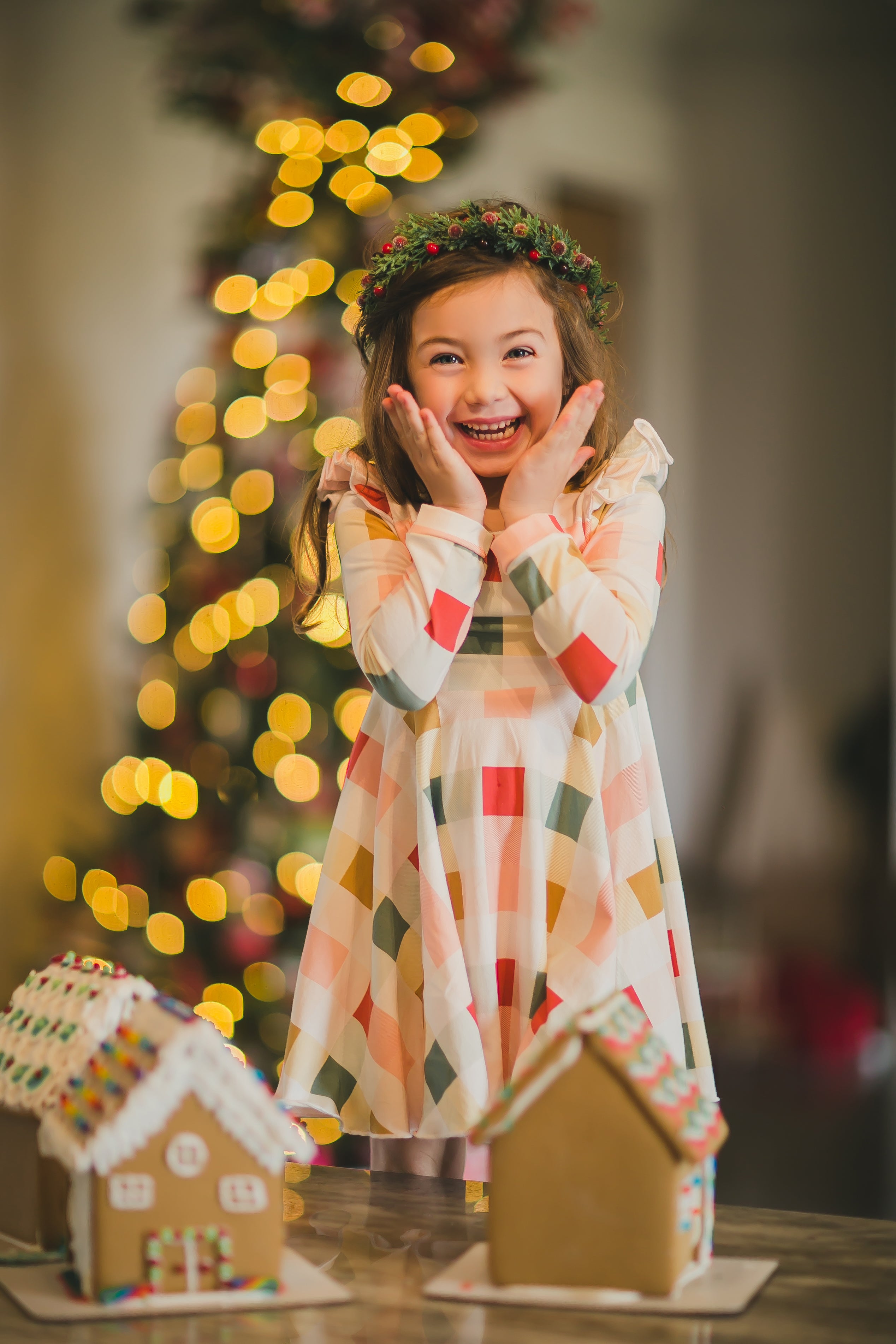 Joyful Gingham Twirl Dress