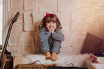 Navy Stripe Puff Sleeve Romper with Red Hearts