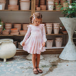 Tie-Dye Long-Sleeve Flutter Dress