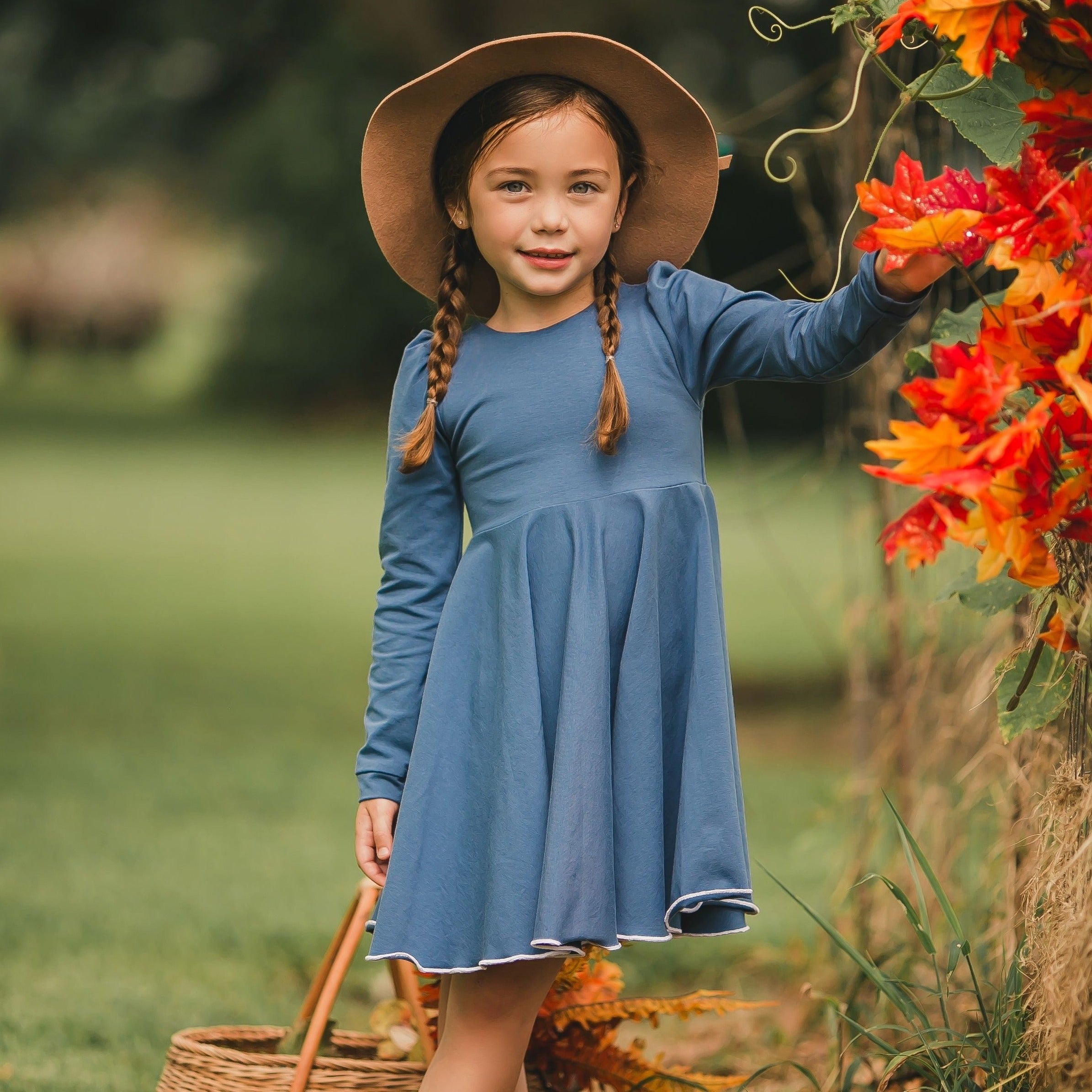Fall Puff-Sleeve Twirl Dress