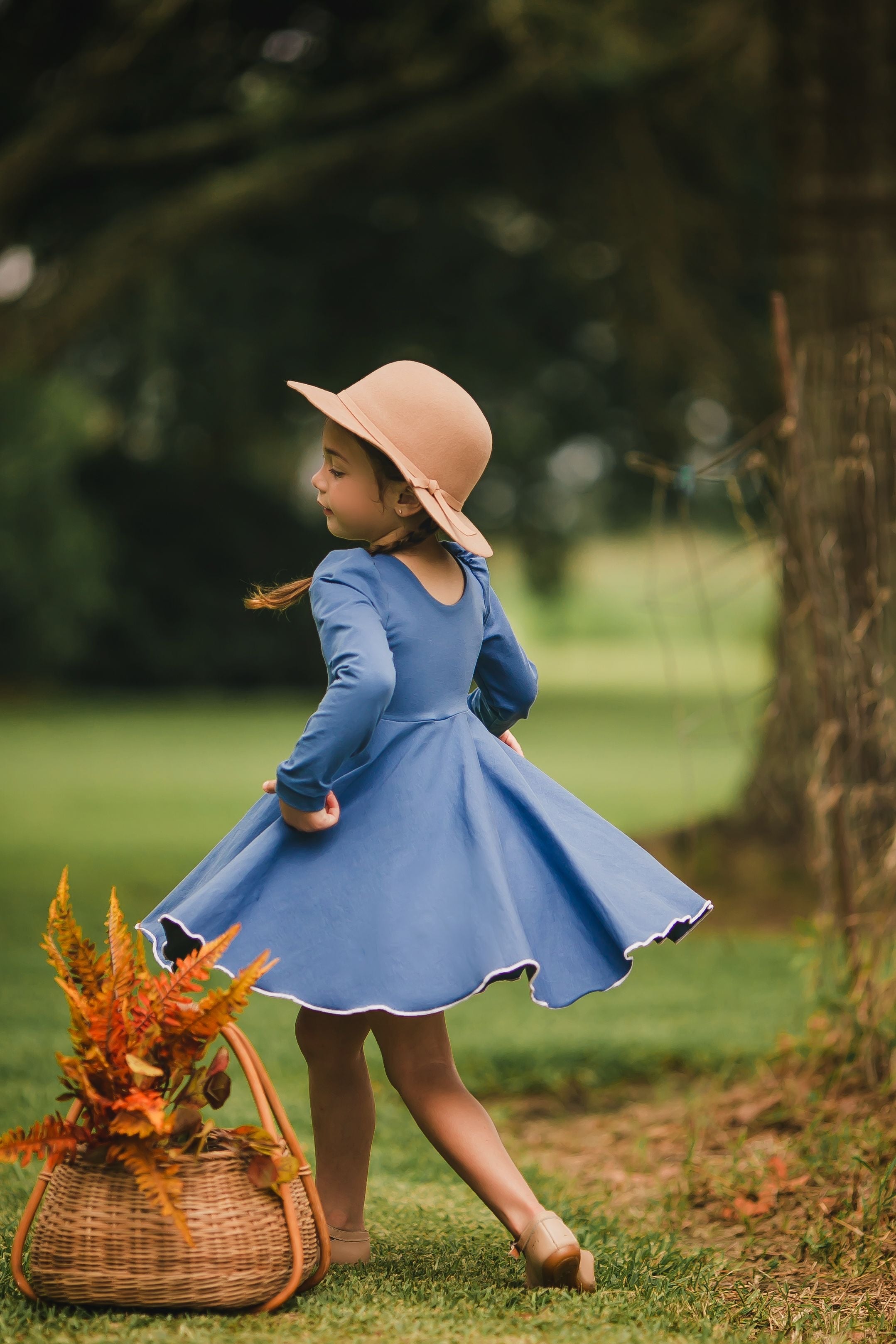 Fall Puff-Sleeve Twirl Dress