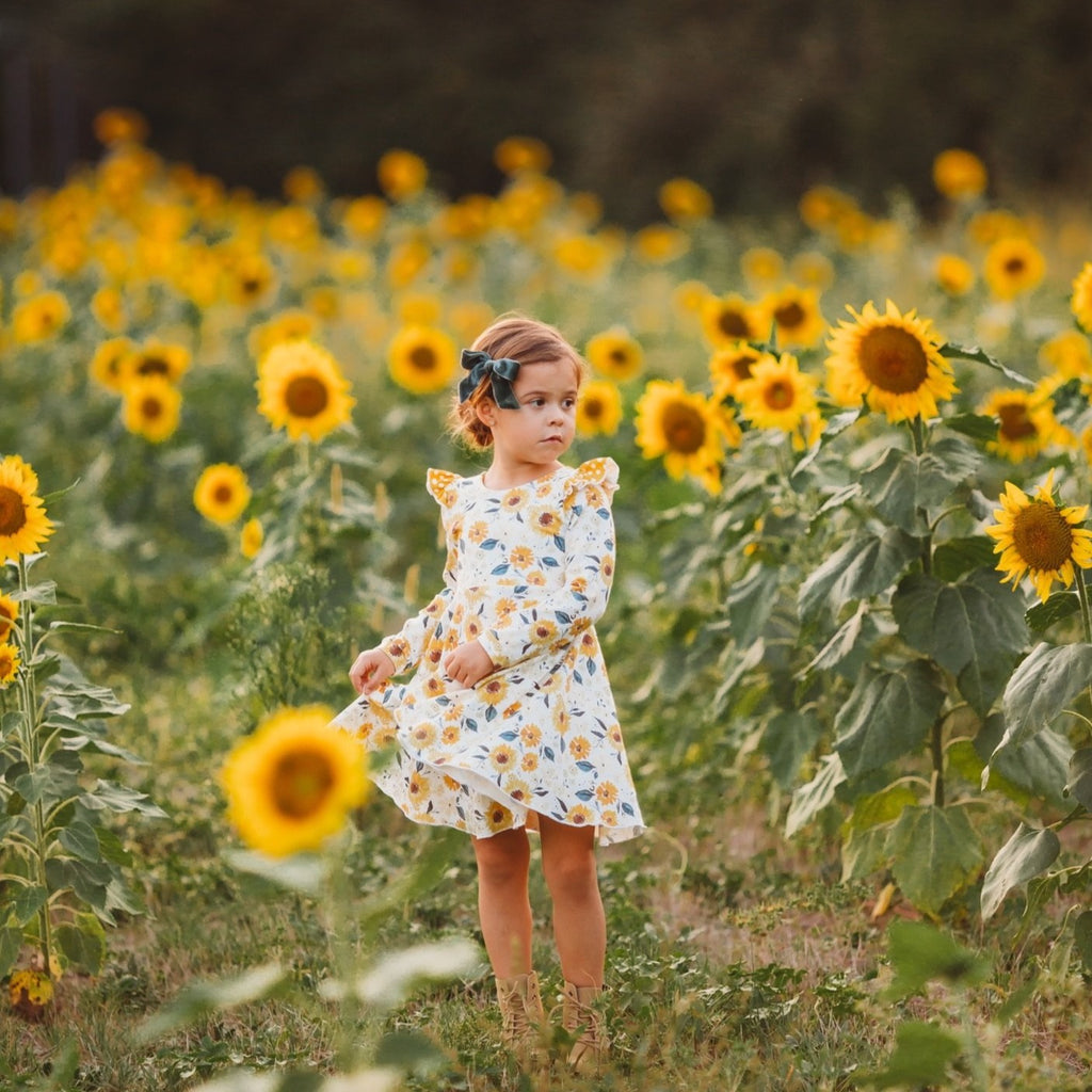 Fall Sunflower Twirl Dress