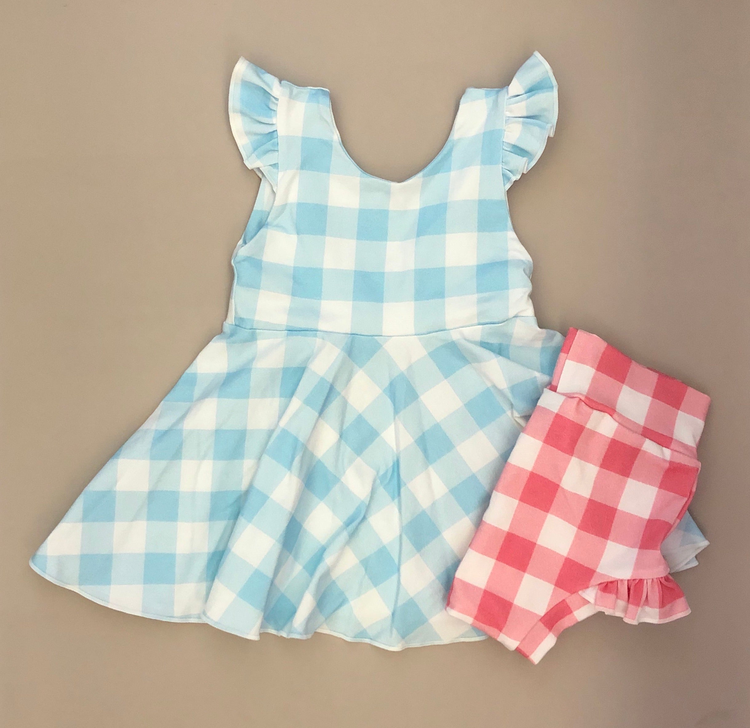 Baby Blue Gingham Peplum