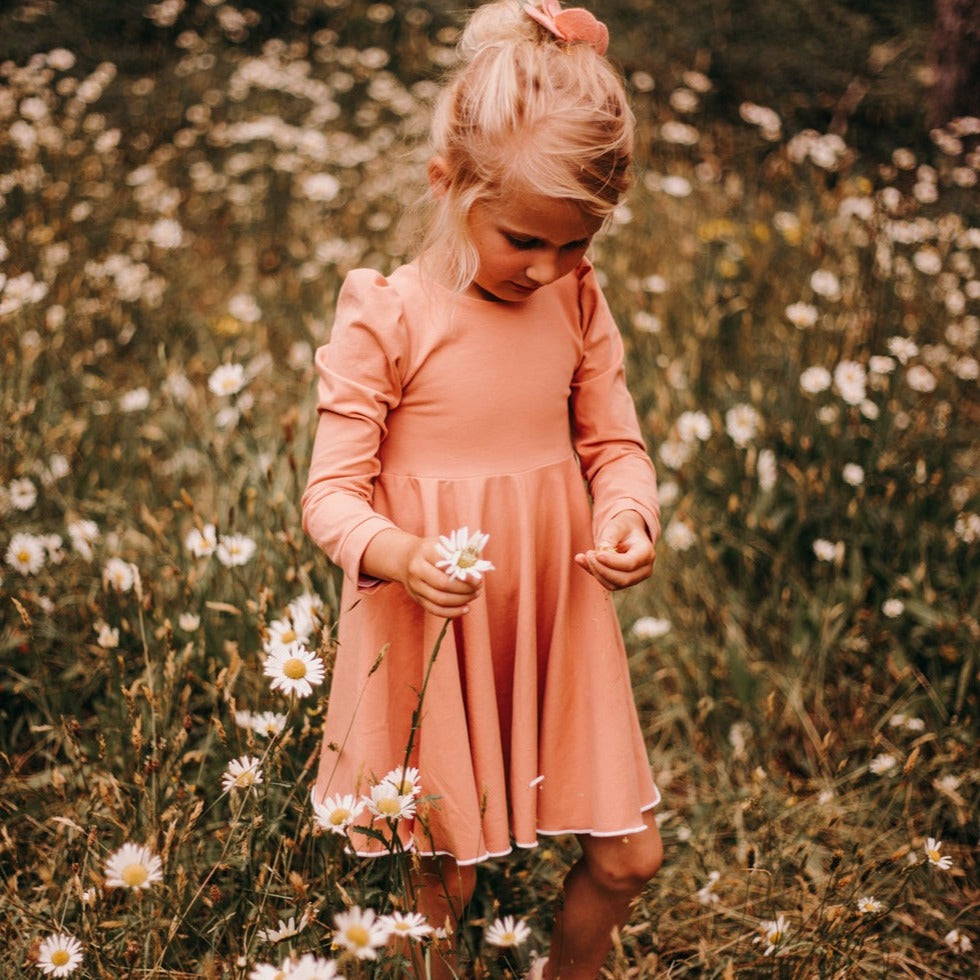 Fall Puff-Sleeve Twirl Dress