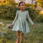 Fall Puff-Sleeve Twirl Dress